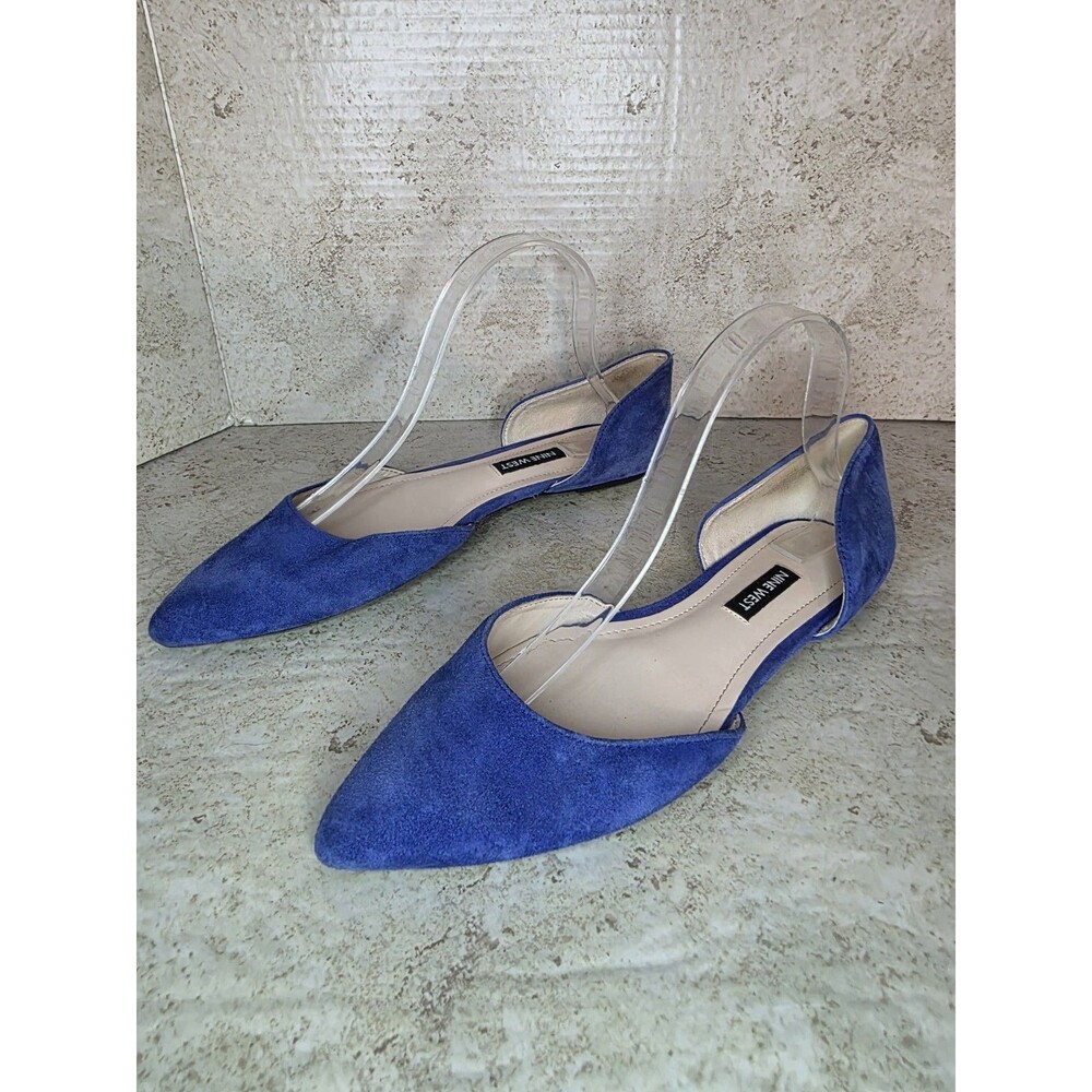 Nine West D'orsay Faux Suede Flats Women Sz 7.5M Business Casual Minimalist Shoe